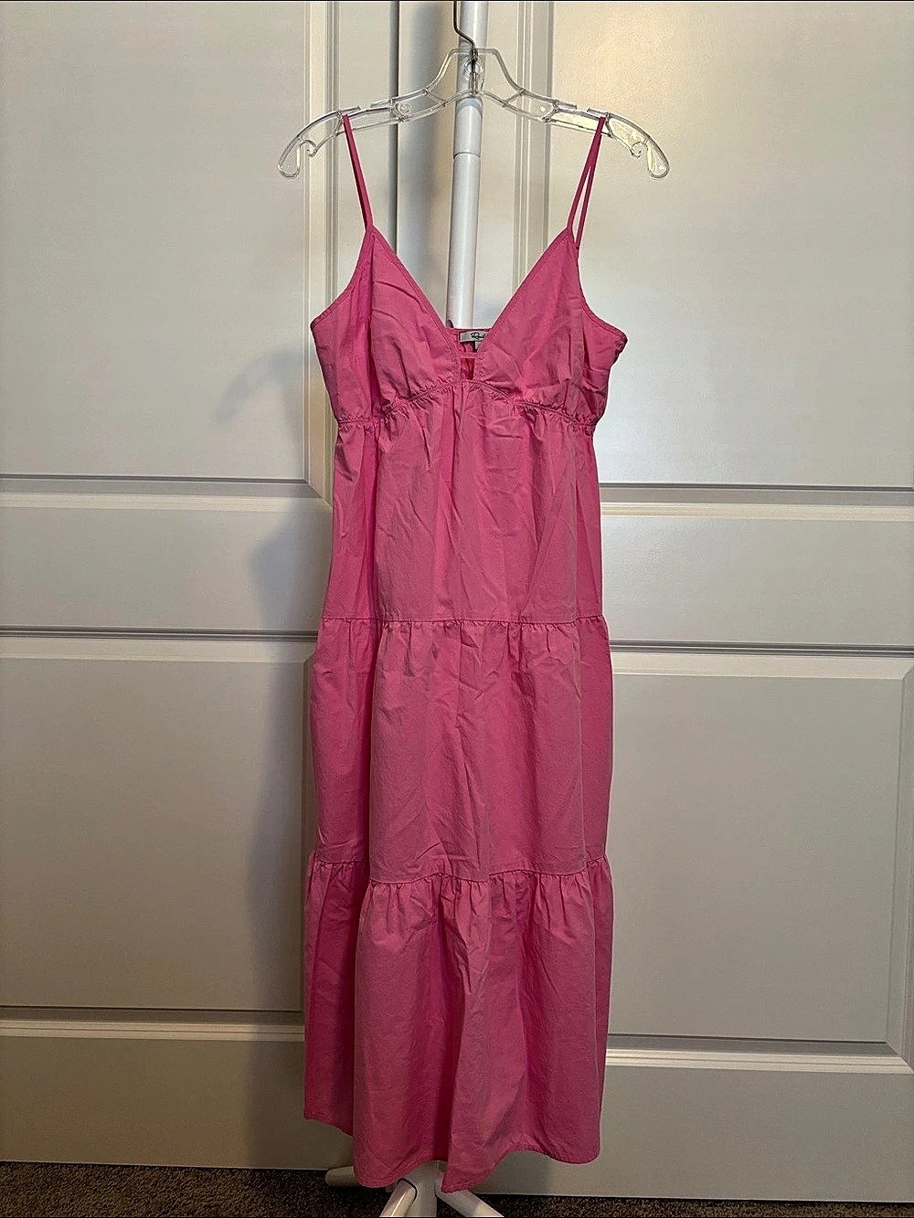 Rails Valeria Tiered Midi Dress Cotton Midi Dress Pink Small